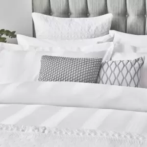 Image of Peacock Blue Hotel Capella Kingsize Duvet Cover Set, White
