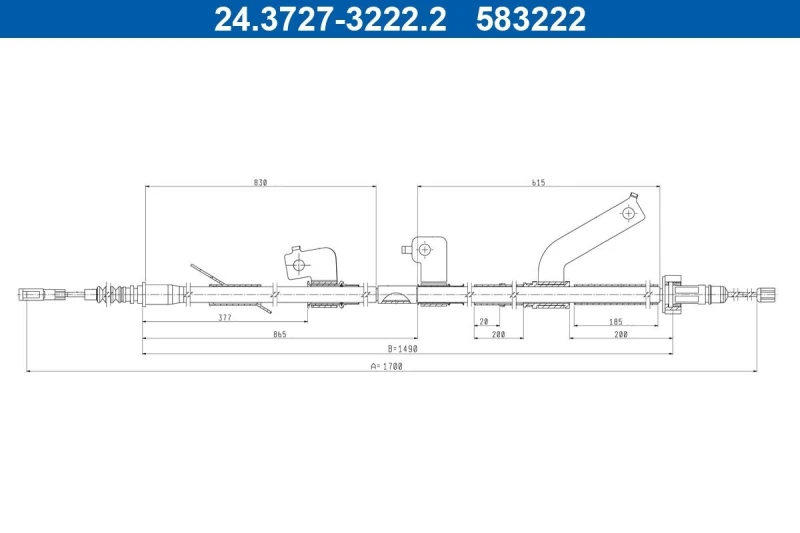 Image of Handbrake cable ATE 24.3727-3222.2