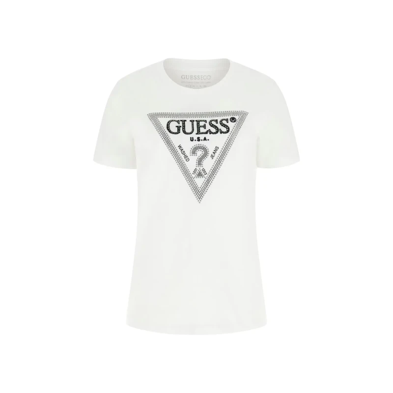 Image of Guess Womens T-Shirt Guess Krystal Python Blanc Female S