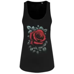 Image of Requiem Collective Womens/Ladies Cardinal Rose Vest Top (L) (Black/Red)