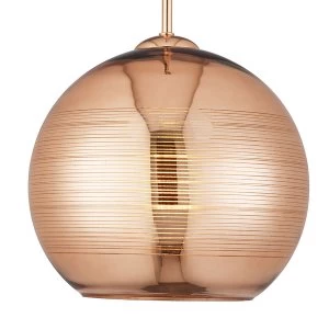 image of Searchlight Lighting Collection Erin Glass Pendant Ceiling Light - Copper