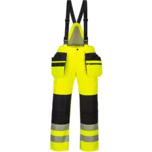 image of Oxford Weave 300D Class 2 PW3 Hi Vis Winter Trousers Yellow / Black 3XL 31"