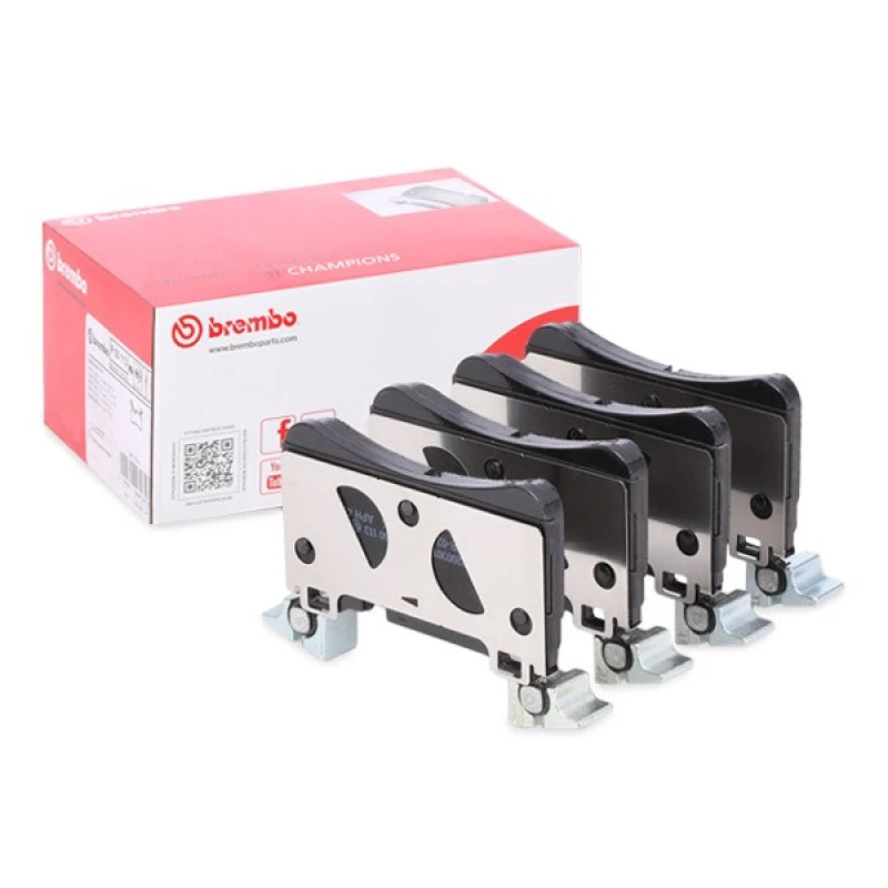 Image of BREMBO P 50 113 Brake pad set PRIME LINE prepared for wear warning indicator, with counterweights, with anti-squeak plate Brake Pad Set,disc brake (4
