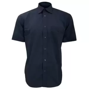 Image of Kustom Kit Mens Short Sleeve Business Shirt (15inch) (Dark Navy)