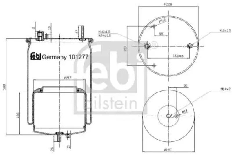 Image of FEBI BILSTEIN 101277 Boot, air suspension Rear Axle Boot,air suspension (324)