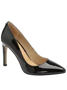 image of Ravel Edson Black Patent Heeled Court Shoe, Black, Size 3, Women