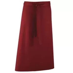 image of Premier Unisex 'colours' Bar Apron / Workwear (long Continental Style) (pack Of 2) (one Size, Burgundy)