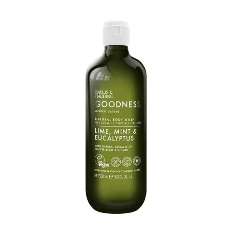 Image of Baylis & Harding Goodness Lime Mint & Eucalyptus Natural Body Wash 500ml