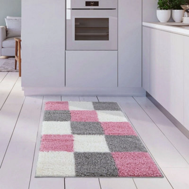 Image of The Rugs Myshaggy Collection Rugs Geometric Design 381 Pink
