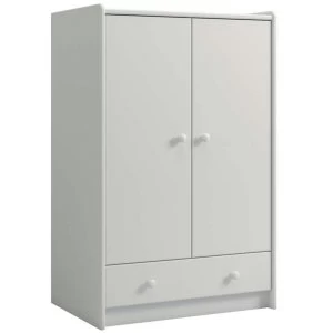 Steens For Kids 2 Door 1 Drawer Low Wardrobe - White