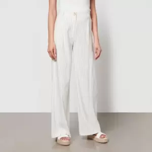 image of Aligne Hainault Pinstriped Linen-Blend Wide-Leg Trousers - EU 36/UK 8