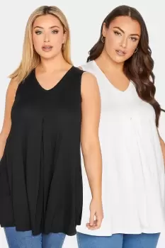 Image of 2 Pack Pleat Front Vest Tops