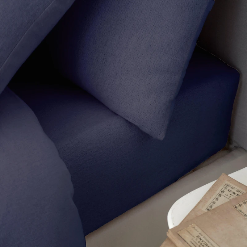 Image of Catherine Lansfield Catherine Lansfield 'Brushed Cotton' Fitted Sheet in Navy Size: Double Fitted Navy Double Fitted Unisex 5057681115337