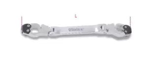 Image of Beta Tools 187 Swivel Double End Pipe Fitting Wrench 10 x 11mm 001870010