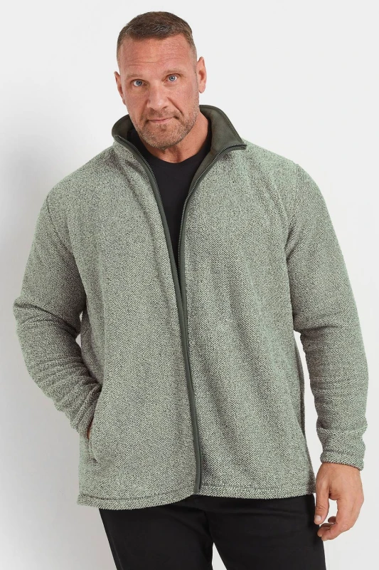 Image of BadRhino BadRhino Men Textured Zip Through Fleece in Grey Size: X-Large Grey 1XL Male 5063111465194