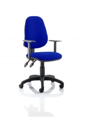 Image of Eclipse II Lever Task Operator Chair Bespoke With Height Adjustable Arms In Admiral Blue