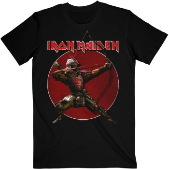 Image of Iron Maiden - Senjutsu Eddie Archer Red Circle Unisex Large T-Shirt - Black