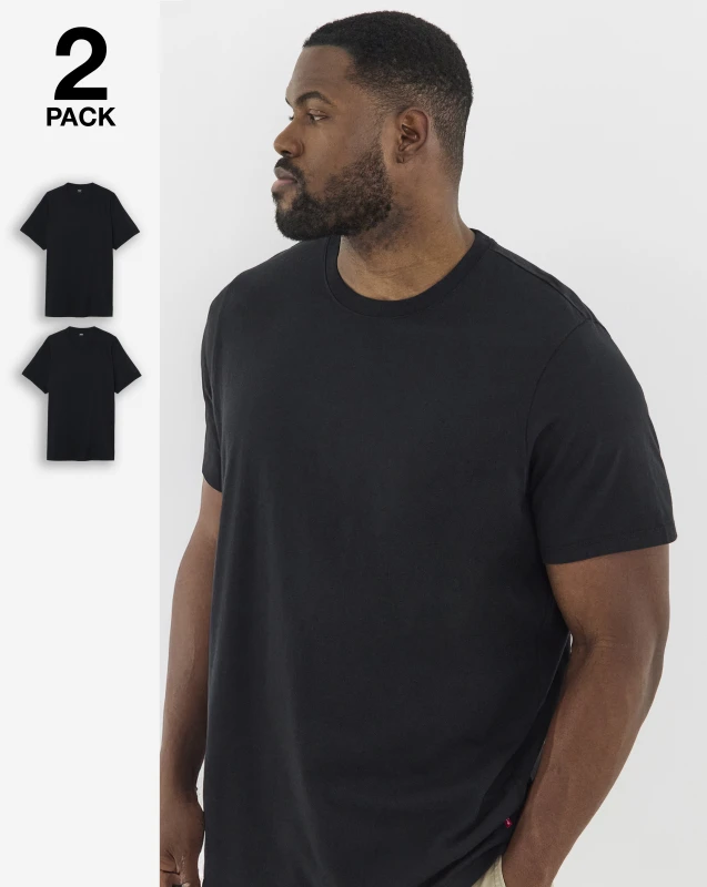 Image of Levis Levis 2 Pack Loun ge T-Shirt - Black - Levis - Size: 2XL Black Male 2XL LE35702