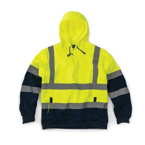 Image of Tough Grit Hi-Vis 2-Tone Hoodie Yellow/Navy - XL