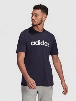 Image of adidas Linear Logo T-Shirt, Ink, Size L, Men