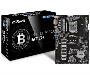 image of Asrock H110 Pro BTC+ LGA 1151 (Socket H4) ATX Intel H110