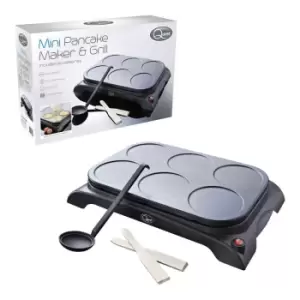 image of Quest 35319 Electric Mini Pancake Maker And Grill - Black