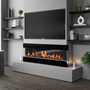 image of 60" Black Built In Electric Fire - Amberglo