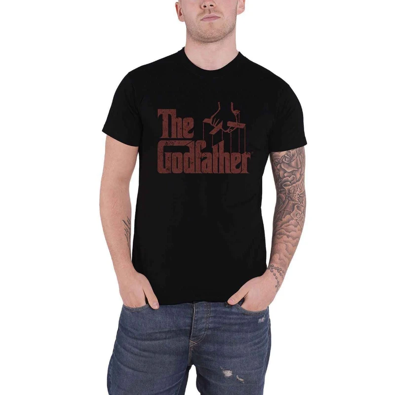 Image of The Godfather The Godfather Men Logo Cotton T-Shirt in Black Size: Medium Black M Male 5063425423859
