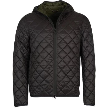 Image of Barbour Hooded Quilted Jacket - Black BK11