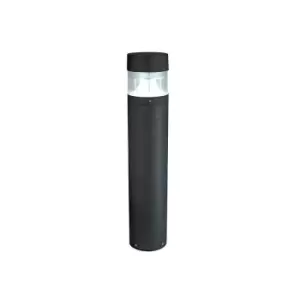 image of Saxby Lighting Zone - Outdoor Bollard IP65 12.3W Textured Black Paint & Clear