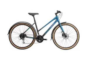 image of 2021 Raleigh Strada City Open Frame Hybrid Bike in Black and Blue