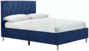 image of Birlea Loxley Small Double Fabric Bed Frame - Blue