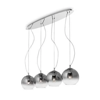 Image of Discovery Fade 4 Light Large Hanging Ceiling Pendant Light Chrome, E27