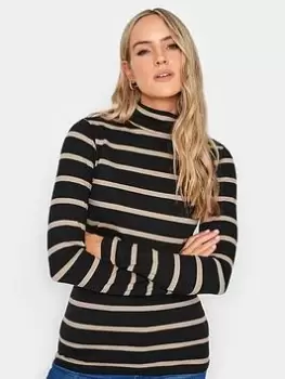 Image of Long Tall Sally Long Tall Sally 2 Pack Roll Neck Black, Stripe, Black, Size 12, Women