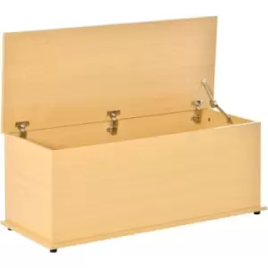 image of Chipboard Storage Box Chest Trunk Wooden Container with Lid - Burlywood - Homcom