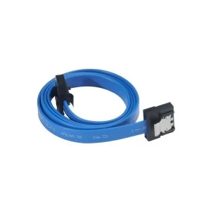 Image of Akasa AK-CBSA05-50BL Super slim SATA rev 3.0 data cable with securing latches - 50cm Blue