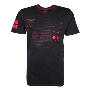 Image of Nintendo - Nes Controller Super Power Mens Large T-Shirt - Black/Red
