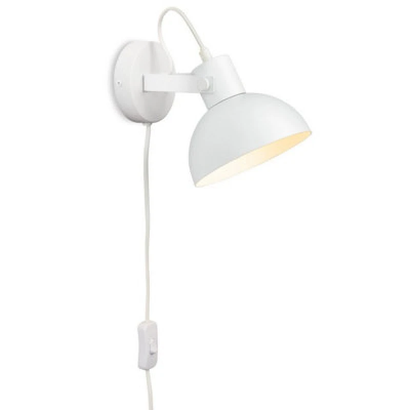 Image of Luminosa Lighting Luminosa Firstlight Dome Plug-In Wall Light Switched White 1Xe27