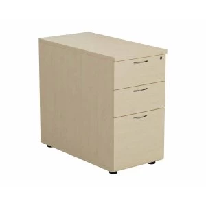 image of TC Office Deep Desk High Pedestal with Filing Drawer Height 730mm, Maple