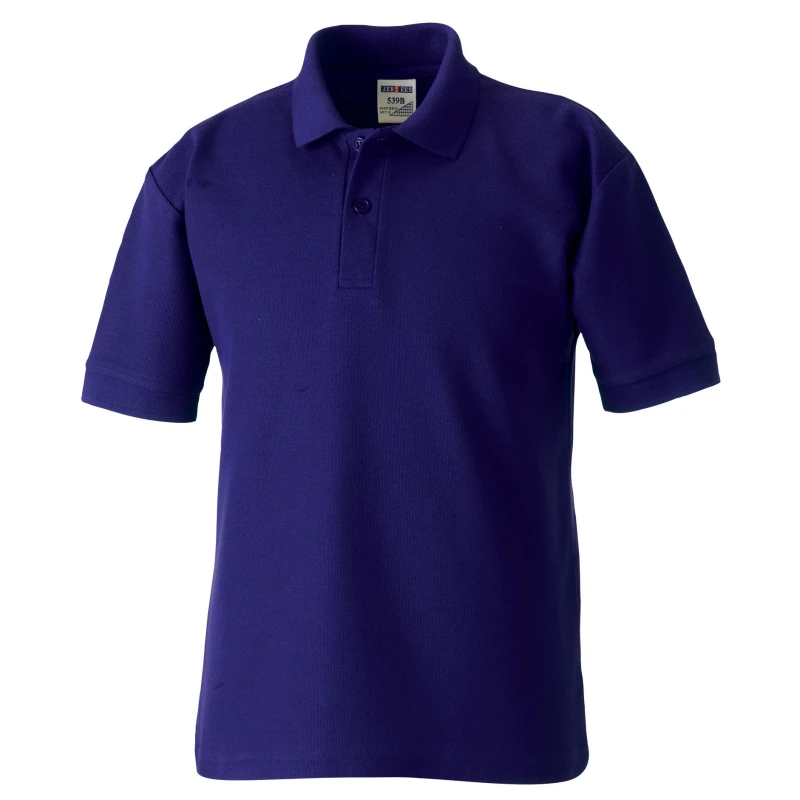 Image of Jerzees Schoolwear Jerzees Schoolgear 65 35 Pique Polo Shirt in Purple Size: 3-4 Years Purple Unisex 3-4 Years