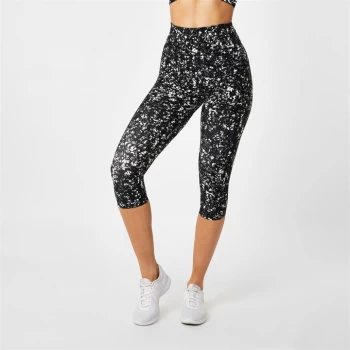 USA Pro High Rise Capri Cropped Leggings - Mono Scrawl