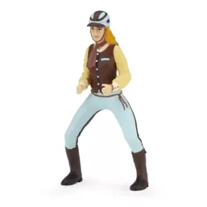 Image of Papo Horses and Ponies Blue Trendy Rider Toy Figure, 3 Years or...