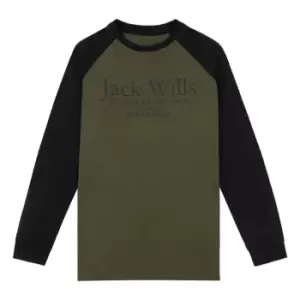 Jack Wills Wills Raglan Long Sleeve T-Shirt Infant Boys - Brown