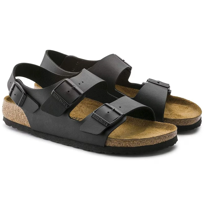 Image of Birkenstock Mens Milano Sandals M Black, 7.5
