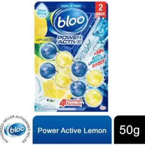 image of Bloo Power Active Lemon Toilet Block 2 x 50g