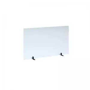 image of Free standing acrylic 700mm high screen with Black metal feet 1200mm