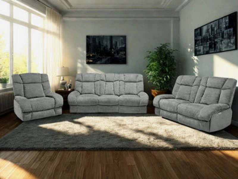 Image of DS Living Torino Recline 1 Seater in Grey or Silver Silver Unisex