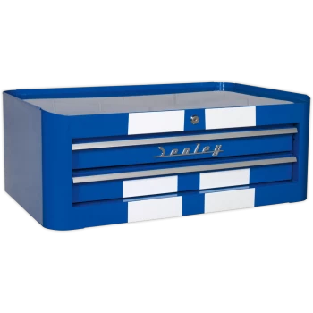 Image of Sealey Premier Retro Style 2 Drawer Mid Tool Chest Blue / White