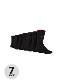 image of Jeff Banks 7pk Plain Socks - Black, Men