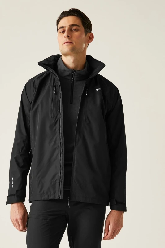 Image of Regatta Regatta Men 'Calderdale VI' Waterproof Shell in Jet Black Size: 2X-large Jet Black XXL Male 5063516002185